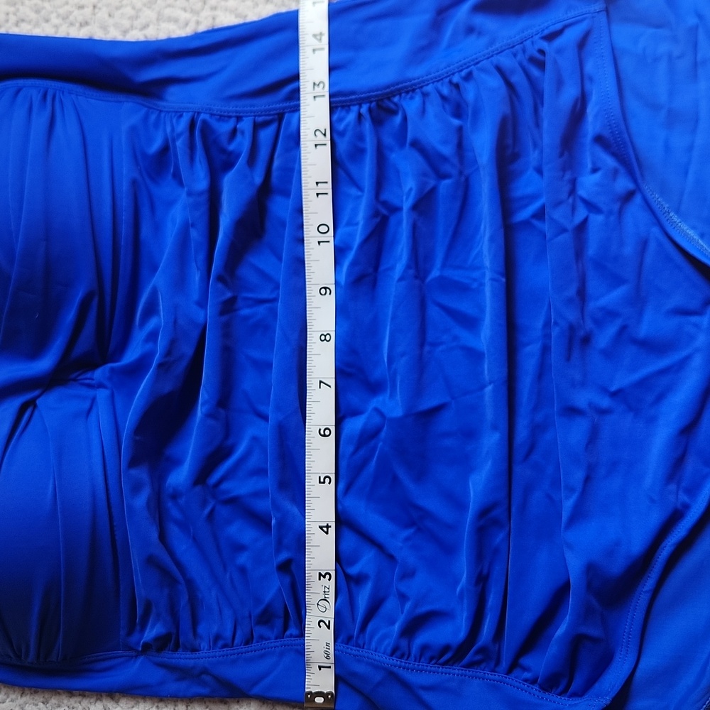 Women's One Piece Tummy Control Bathing Ruched Royal Blue Padded Summer Swimsuit - Picture 9 of 10